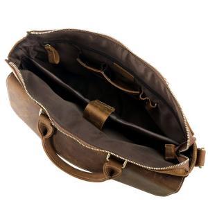Dark Brown Leather Messenger Bag..