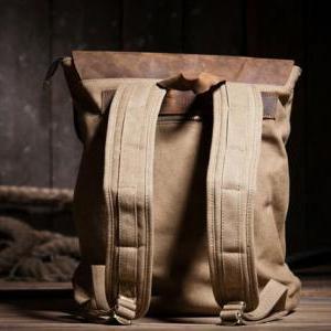 Canvas Bag Leather Canvas Backpacks..