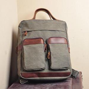 Army Green Canvas Bag Canvas Backpacks Leisure..
