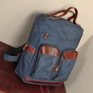 Blue Canvas Bag Canvas Backpacks Le..
