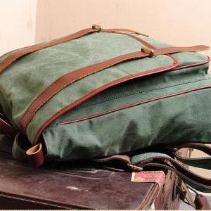 Canvas Bag Canvas Backpacks Leisure Leather/canvas..