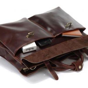 Brown Leather Messenger Bag Men's..