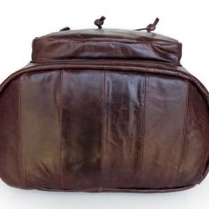 Dark-chocolate Leather Backpacks , Leisure..