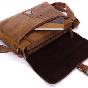 Handmade Leather Messenger Bag /Bro..