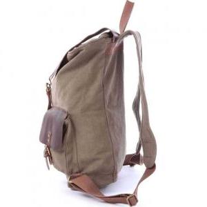 Handmade Leather Canvas Backpacks a..
