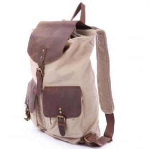 Handmade Leather Canvas Backpacks w..