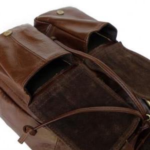 Chocolate Leather Backpacks , Leisu..