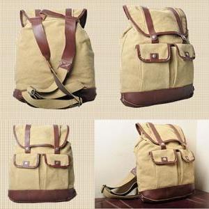 Gift --- Yellow Canvas Backpack, Student Canvas..