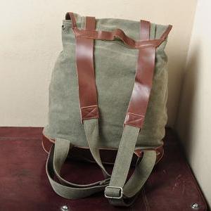Gift ---army Green Canvas Backpack, Student Canvas..