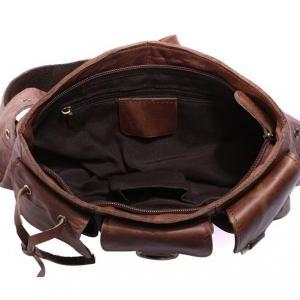 Brown Leather Waist Bag, Fashion Unisex Pack,..