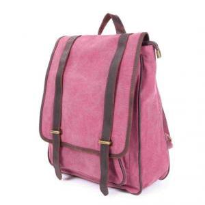 Rose-red Canvas Bag Canvas Backpacks Leisure..