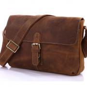 Handmade Leather Messenger Bag /Brown Leather crossbody bags / leather Ipad's Messenger Bag