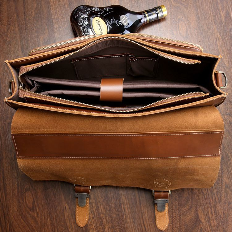 Redbrown Leather Messenger Bag Men's Leather Briefcase Leather