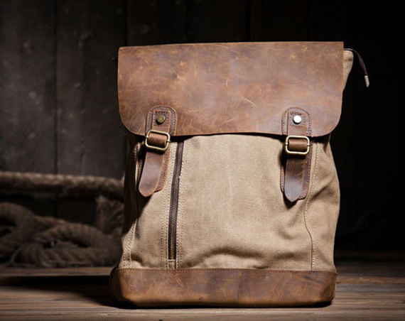Canvas Bag Leather Canvas Backpacks Canvas Backpacks Student Canvas Backpack Leisure Canvas backpack
