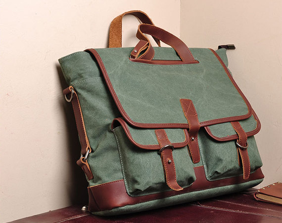 Cyan Canvas Messenger Bag Canvas Messenger Bags Leisure Canvas Handbags 15''/16'' Laptop Bags---with Strap