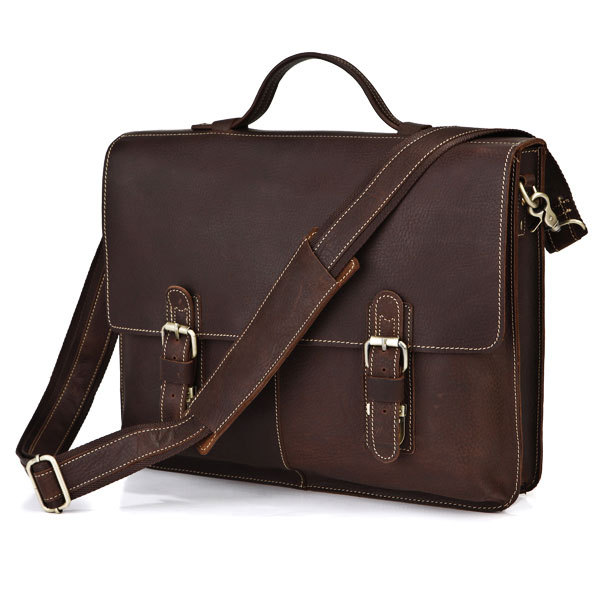 Men's Handmade Leather Messenger Bag Leather Briefcase Leather Crossbody Bag Laptop Bag Leather Travel Bag