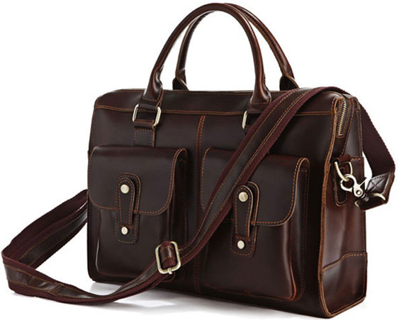 Brown Leather Messenger Bag Multifunction Leather Bags Messenger Bags Laptop Bag Business Men's Briefcase