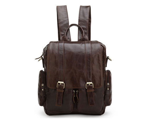 Retro Leather Backpacks Men's Leisure Backpack Leather Messenger Bag Traveling Leather Bags