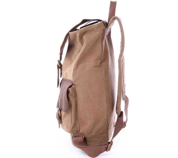 Handmade Leather Canvas Backpacks Khaki Canvas Backpacks Student Canvas